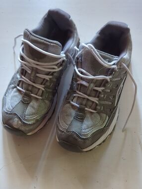 Avia Gray and White Women's Athletic Sneakers